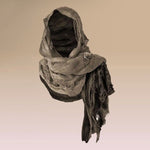 Wrap Dune Wasteland Hooded Shawl With Viking Brooch