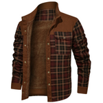 Men's Retro Check Pattern Stitching Warm Wanderer Jacket IV