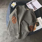 Men's Knit Sweater with Elbow Patch