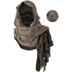 Wrap Dune Wasteland Hooded Shawl With Viking Brooch