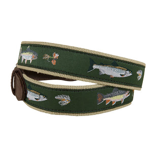 Freshwater Fish & Flies Ribbon D-Ring Belt