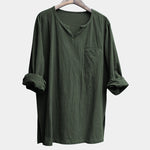 Men’s Plus Size Linen Shirt – Classic Relaxed Fit Summer Shirt