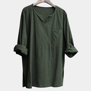 Men’s Plus Size Linen Shirt – Classic Relaxed Fit Summer Shirt
