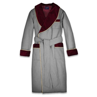 Vintage Burgundy Velvet Smoking Robe