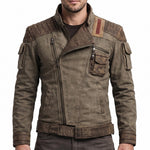 Distressed Cyberpunk Biker Outerwear