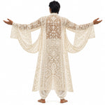 1970s Bohemian Lace Robe & Harem Pants Set