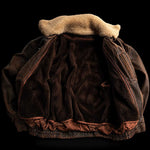Vintage Fireman Clasp Aviator Leather Bomber Jacket