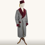 Vintage Burgundy Velvet Smoking Robe