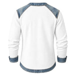 Vintage Denim Trim Waffle Knit Sweatshirt