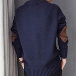 Men's Knit Sweater with Elbow Patch