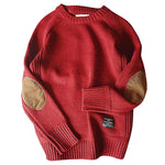Men's Knit Sweater with Elbow Patch