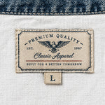 Vintage Denim Trim Waffle Knit Sweatshirt