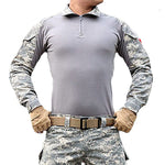 Men's Tactical Military Shirts 1/4 Zip Long Sleeve Shirt