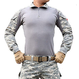 Men's Tactical Military Shirts 1/4 Zip Long Sleeve Shirt